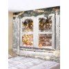 Tapisserie Murale Pendante Art Décoration Fenêtre en Bois Imprimés - Blanc W79 X L71 INCH