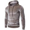 Sweat à Capuche Décontracté en Couleur Unie avec Poche - Gris L
