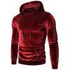 Sweat à Capuche Décontracté en Couleur Unie avec Poche - Rouge Lave 3XL