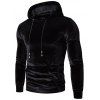 Sweat à Capuche Décontracté en Couleur Unie avec Poche - Noir 2XL