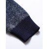 Two Tone Abstract Line Print Fuzzy Sweater - CADETBLUE L
