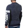 Letter Star Graphic Fuzzy Crew Neck Sweater - CADETBLUE XL