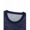 Letter Star Graphic Fuzzy Crew Neck Sweater - CADETBLUE XL
