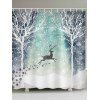 Rideau de Douche Imperméable Cerf et Bonhomme de Neige pour Salle de Bain - Bleu Lys Pâle W71 X L71 INCH