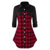 Chemise Jointive à Carreaux de Grande Taille - multicolor 5X