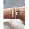 Bracelet Perlé Lune Pierre ４Pièces - Or 