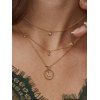 Collier Superposé Croissant Pendant - Or 