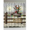 Rideau de Douche Imperméable Cerf de Noël et Lampe pour Salle de Bain - Marron Camel W59 X L71 INCH