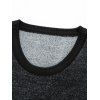 Letter Striped Long Sleeve Fuzzy Sweater - BLACK M