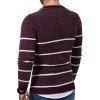 Letter Striped Long Sleeve Fuzzy Sweater - RED M