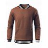 Sweat-shirt Décontracté Motif de Rayure - Brun XL