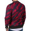 Abstract Print Crew Neck Fleece Sweater - RED 2XL