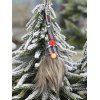 Décoration Sapin de Noël en Forme de Cœur et Père Noël - Gris 