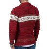 Rhombus Graphic Crew Neck Heather Knit Sweater - RED S