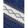 Rhombus Graphic Crew Neck Heather Knit Sweater - BLUE XS