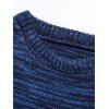 Rhombus Graphic Crew Neck Heather Knit Sweater - BLUE S