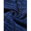 Rhombus Graphic Crew Neck Heather Knit Sweater - BLUE S