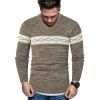 Rhombus Graphic Crew Neck Heather Knit Sweater - RED S