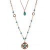Collier Superposé en Turquoise Artificielle Style Bohémien - Or 