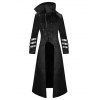Manteau Gothique Panneau Métallique avec Zip en Avant - Noir XL
