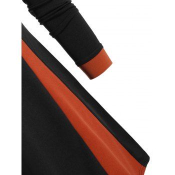 

Plus Size Colorblock Long Sleeves Top, Black