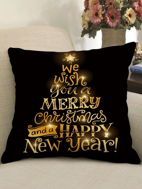 Taie d'Oreiller de Noël Décorative Thème de Noël - multicolor D 