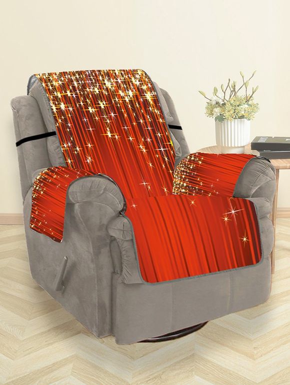 Housse de Canapé de Noël Motif d'Etoile - Rouge Rubis SINGLE SEAT