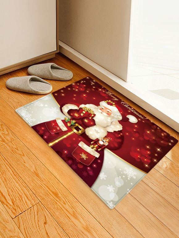Tapis de Sol Lettre et Père Noël Imprimés - multicolor W24 X L35.5 INCH