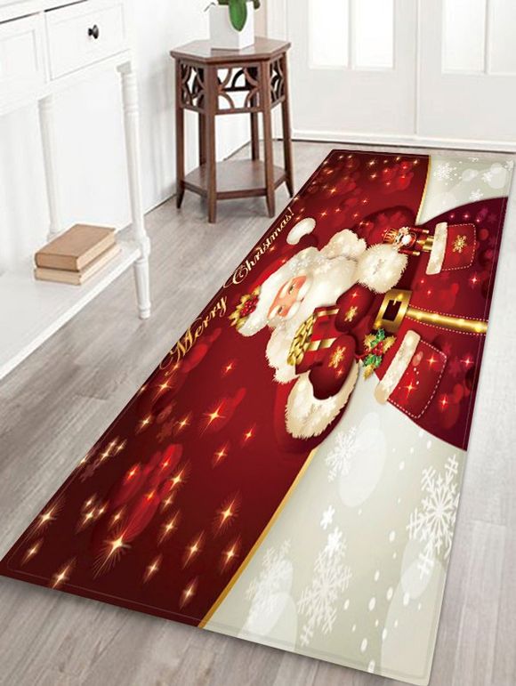 Tapis de Sol Lettre et Père Noël Imprimés - multicolor W24 X L71 INCH