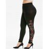 Étincelle strass taille haute Leggings Taille Plus - Noir 1X