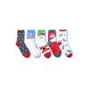 Ensemble de Chaussettes Cerf de Noël Père Noël et Bonhomme de Neige 5 Paires - multicolor B 