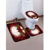Ensemble Tapis de Toilette de Noël Clochette et Nœud Papillon Imprimés 3 Pièces - multicolor 