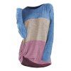 T-shirt Tordu en Blocs de Couleurs à Goutte Epaule de Grande Taille - multicolor L