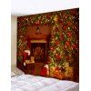 Tapisserie Murale Pendante Art Décoration Sapin de Noël Cheminée et Cadeaux Imprimés - Rouge Sang W91 X L71 INCH