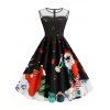 Robe Père Noël Panneau en Maille Sans Manches - Noir XL