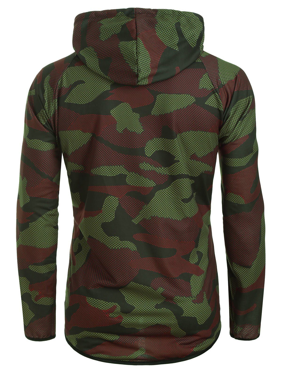 [39 OFF] 2020 Camo Print Zip Up Hoodie In RED DressLily