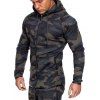 Sweat à Capuche Zippé Camouflage Imprimé - Brun M