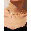 Collier à Chaîne Foudre Flèche à Double Couche - Or 
