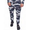 Pantalon de Jogging Décontracté Camouflage Imprimé à Cordon - Bleu M