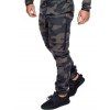 Pantalon de Jogging Décontracté Camouflage Imprimé à Cordon - Brun XS
