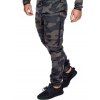 Pantalon de Jogging Décontracté Camouflage Imprimé à Cordon - Brun M