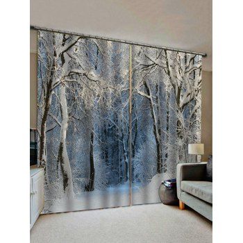 

Snow Forest Pattern Window Curtains, Multicolor