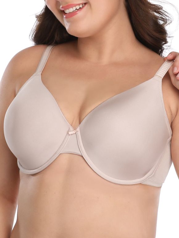 Plus Size solide Underwire Bra - Champagne 110F
