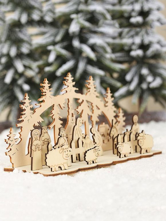 Ensemble de Décoration de Noël en Bois - multicolor A 