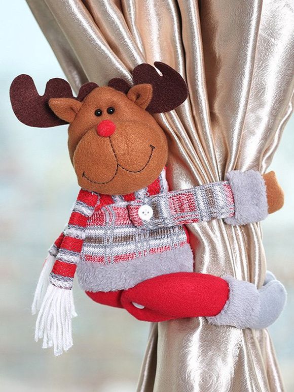 Bouclé Rideau de Décoration de Noël - multicolor C 
