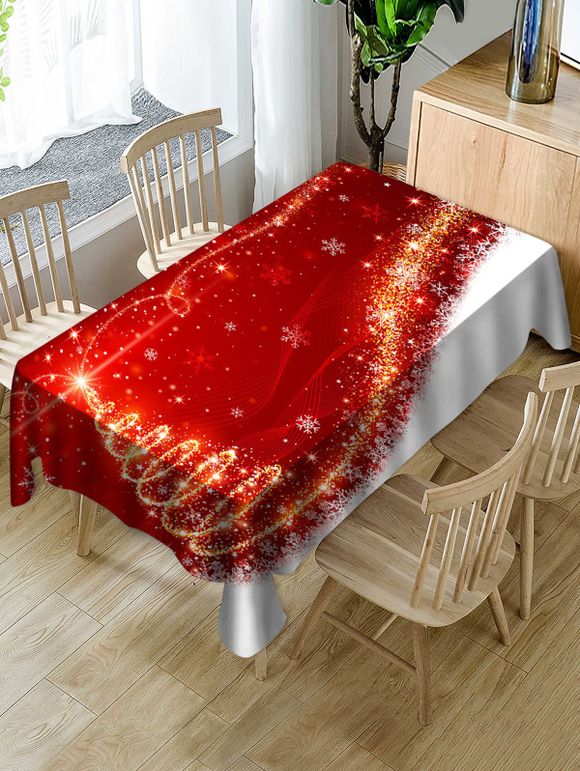 Nappe de Table pour Noël Imperméable Motif Flocon de Neige en Tissu - multicolor W55 X L71 INCH
