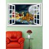 Autocollant Mural Décoratif de Noël Cerf Lune et Traîneau Imprimés - multicolor 1PC X 20 X 28 INCH( NO FRAME)