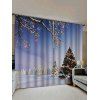 Rideaux de Fenêtre Motif de Neige et Sapin de Noël - multicolor W33.5 X L79 INCH X 2PCS