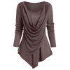 T-shirt Chiné Superposé Drapé - Brun Ours L