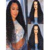 Synthetic Long Afro Small Curl Fluffy Center Part Wig - BLACK 24INCH